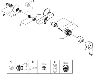 GROHE 23634001 - Sprchová batéria DN 15, lesklý chróm