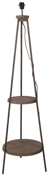 Dekoračná hnedá stojacia lampa drevo