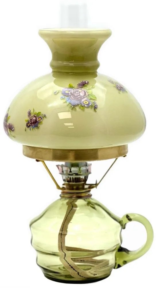 Petrolejová lampa KLÁRA 34 cm lesná zelená