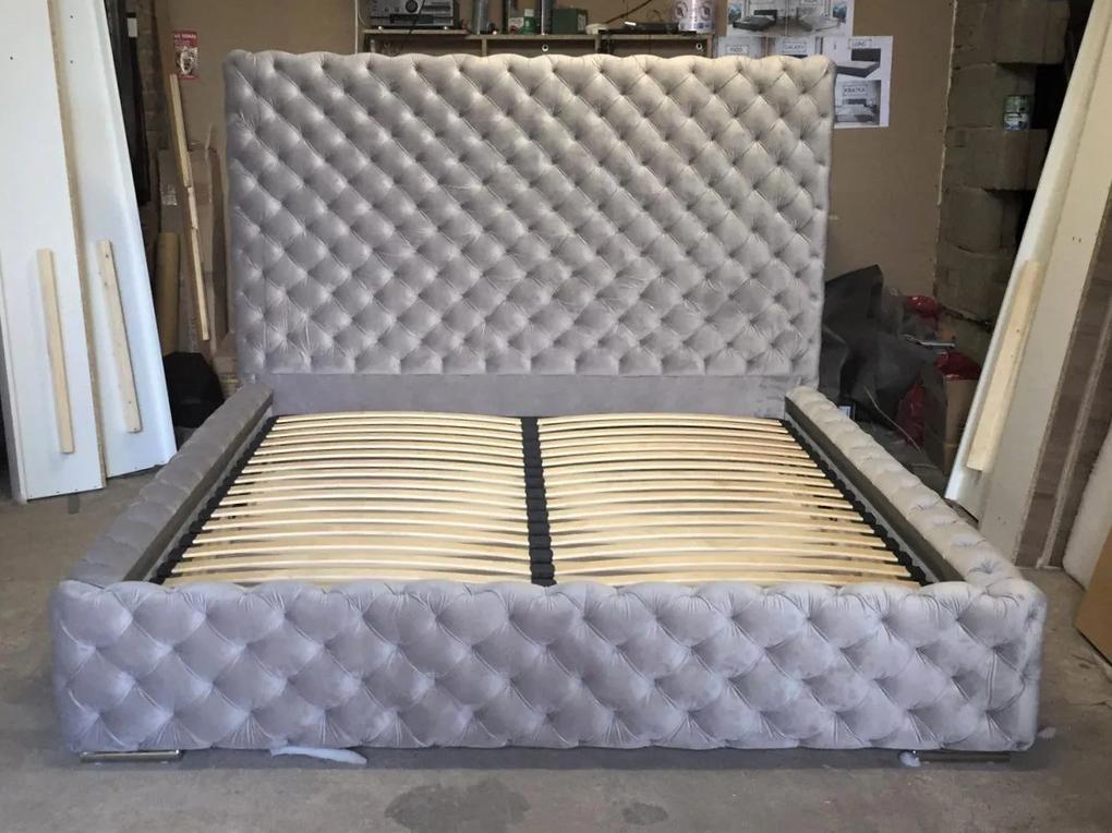 Moderná čalúnená posteľ FIGO EXTRA - Drevený rám,140x200
