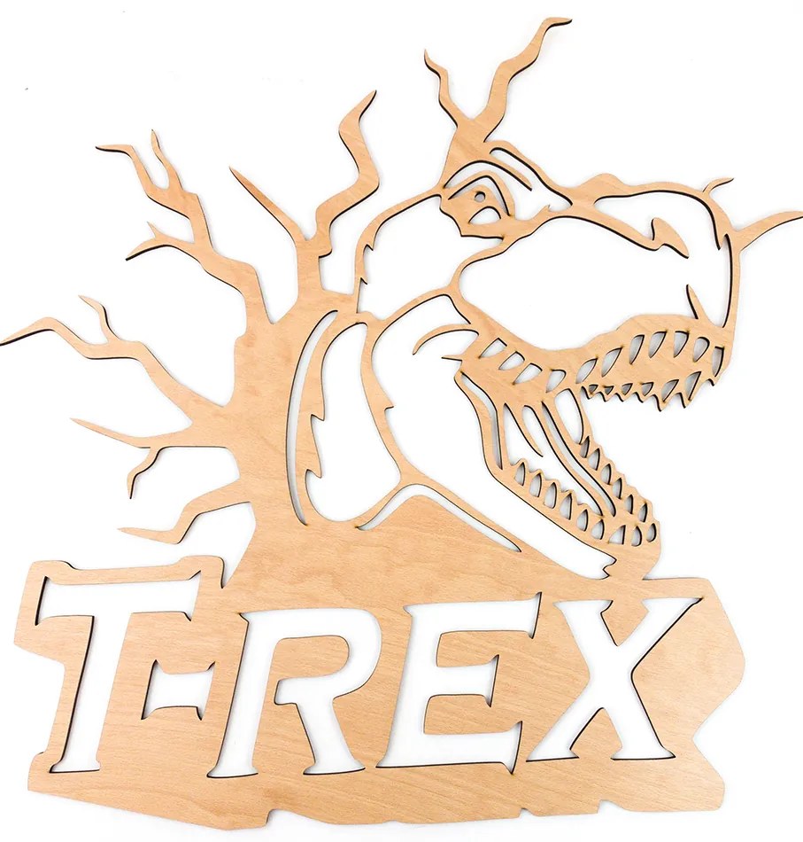 Veselá Stena Drevená nástenná dekorácia Dinosaurus T-REX