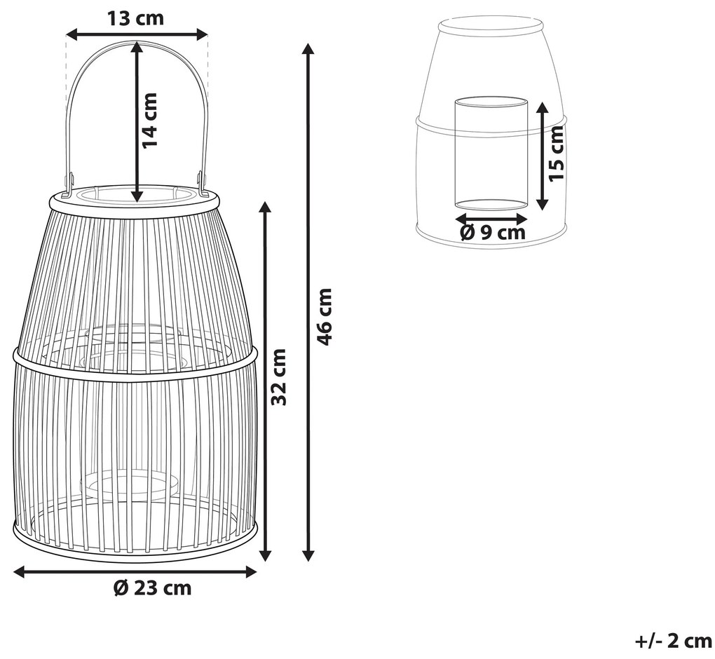 Kovový lampáš na sviečku 32 cm béžový HOSTE  Beliani