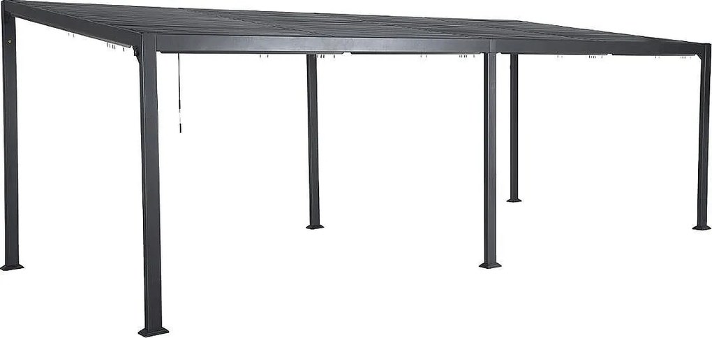 DEOKORK Záhradný hliníkový altánok LUXURY 6x3,5 m (grafit)