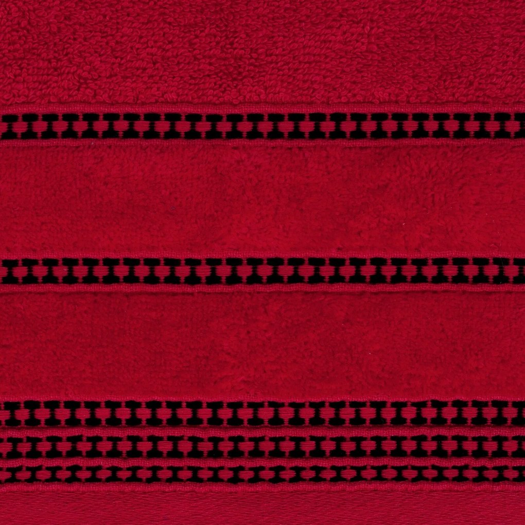 BAVLNENÝ UTERÁK AMANDA7 SADA 3KS 70X140 CM ČERVENÁ