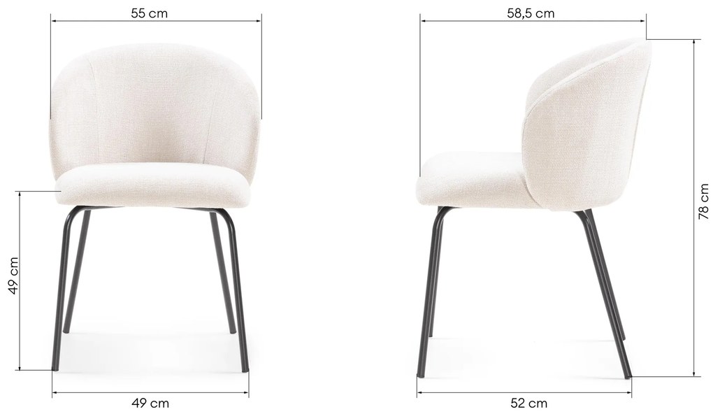 Jídelní židle LARISA světle béžová/černá