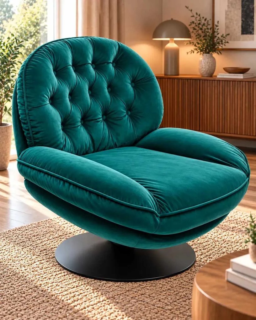LuxuryForm DESIGN Relaxačné otočné kreslo LUNA - zelené