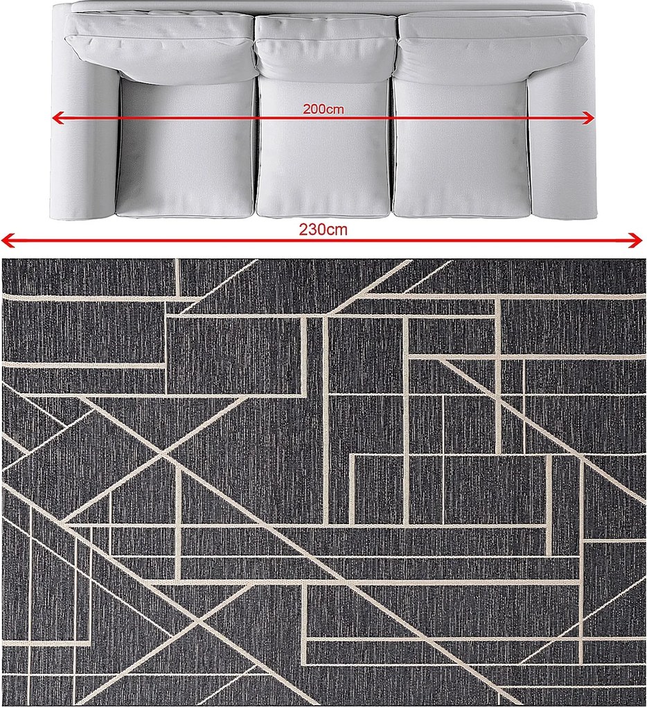 Koberec Velvet beige/petrol blue 160x230cm