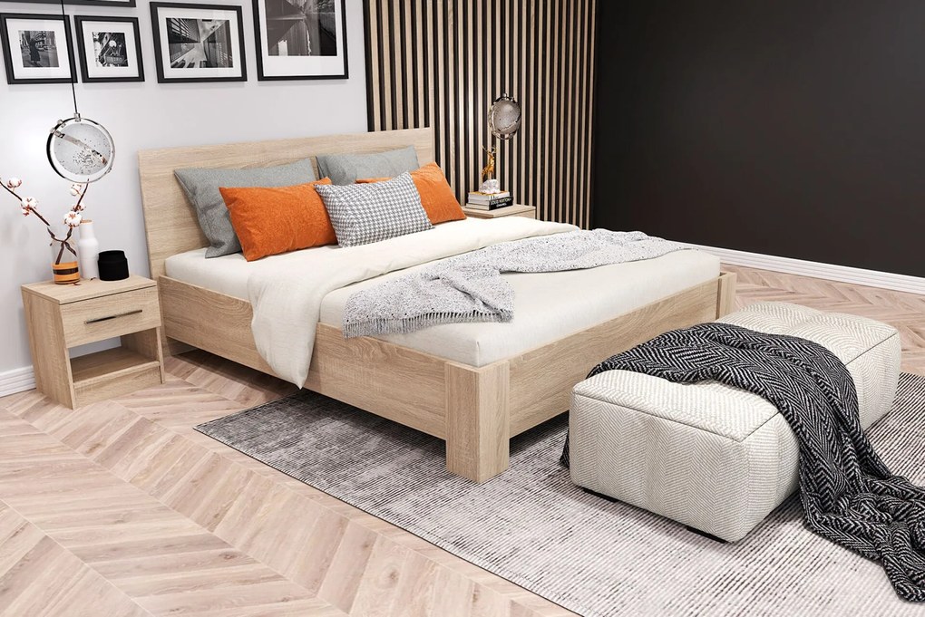 Posteľ MEDIOLAN 160x200 dub sonoma