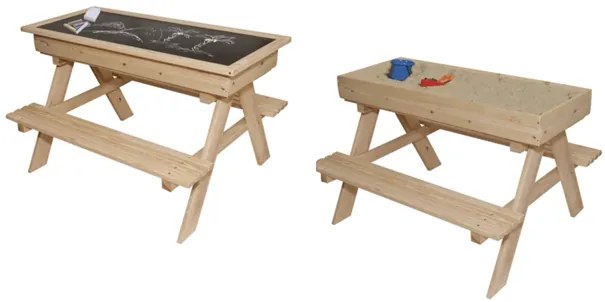 Detský drevený záhradný set + pieskovisko + tabuľa