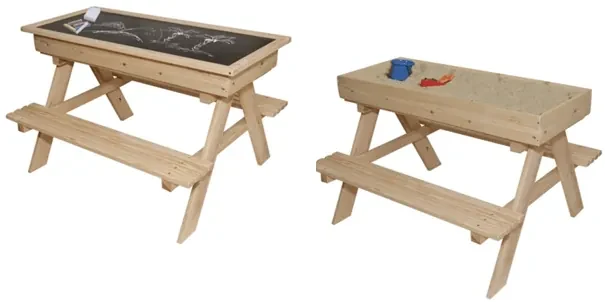 Detský drevený záhradný set + pieskovisko + tabuľa