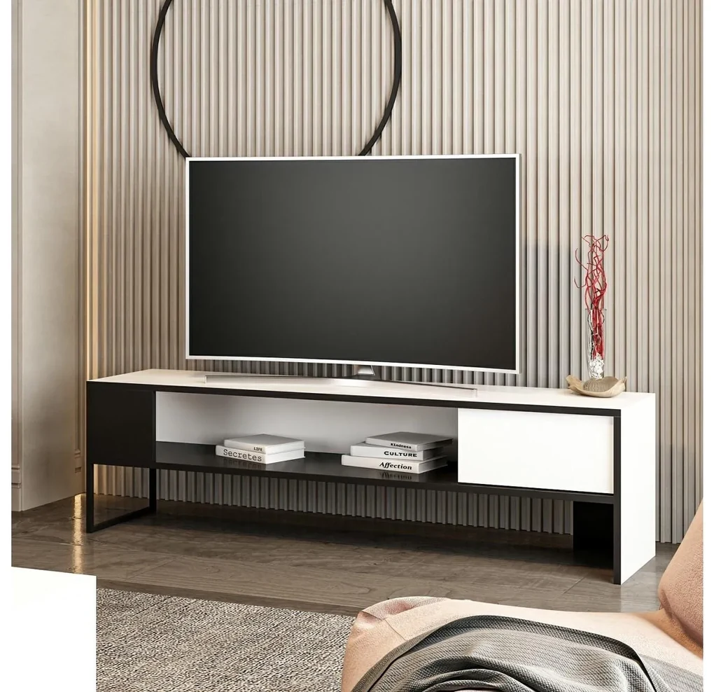 TV stolík/skrinka Bumemu 2 (biela + čierna) . Vlastná spoľahlivá doprava až k Vám domov. 1095621
