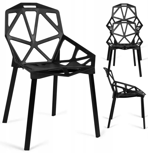 Jedálenská stolička VECTOR čierna