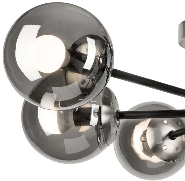 Prisadený luster MALENA 6xE14/5W/230V matný chróm/dymová