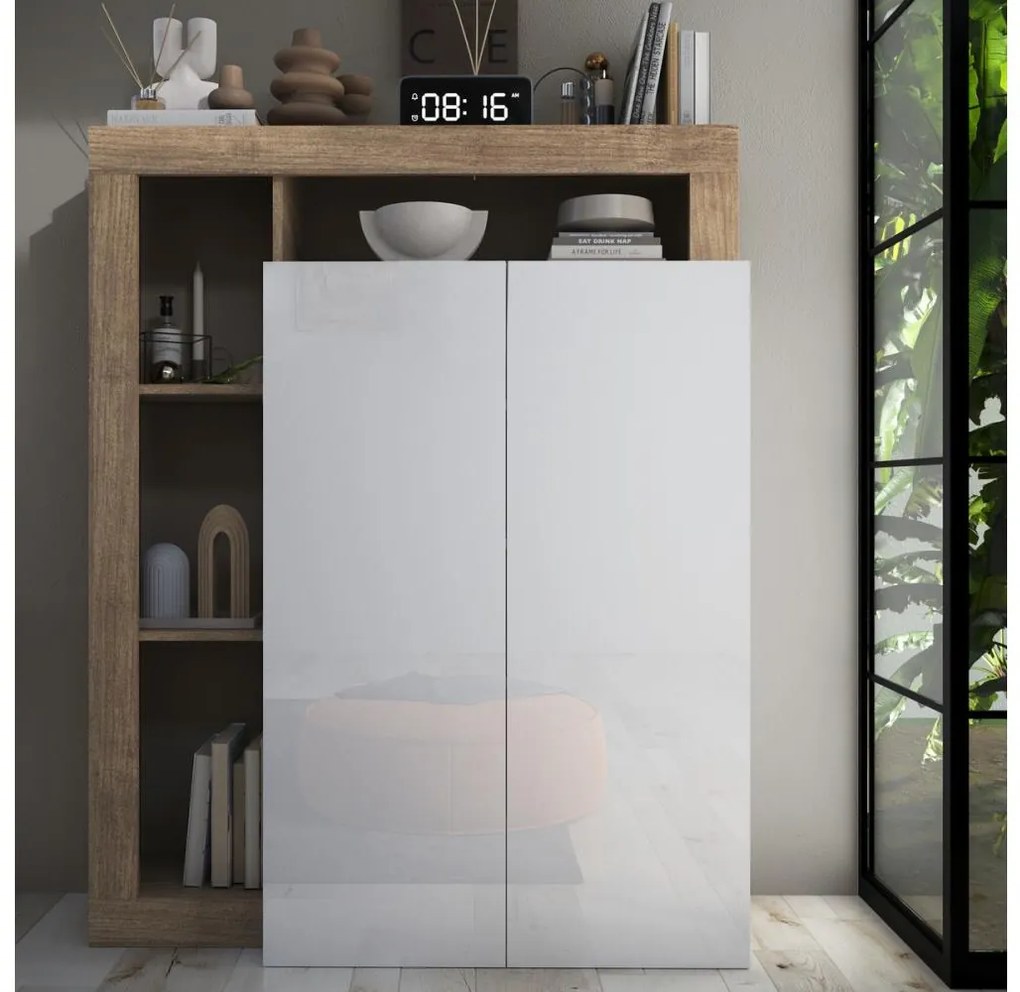 Skriňa LENOR biela/svetlý dub