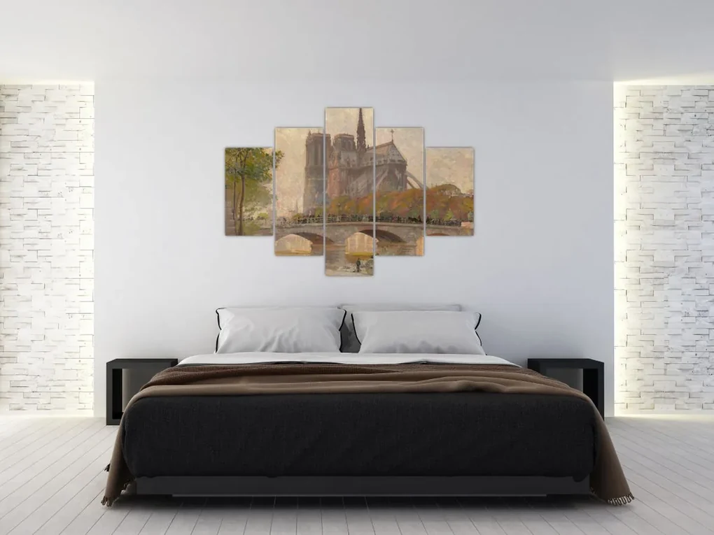Obraz - Robert William Vonnoh, Notre Dame de Paris, reprodukcia (150x105 cm)