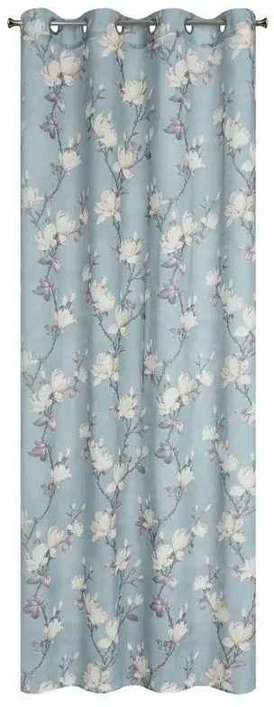 Dekorstudio Dekoračný etamínový záves LUNA s kvetinovým motívom 140x250cm - sivý
