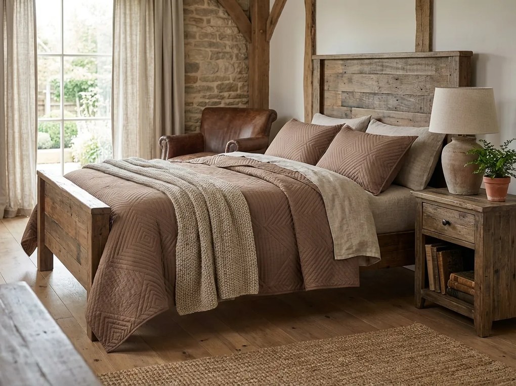 Prehoz na posteľ CALDERA, tmavo béžový Rozmer: 170 x 210 cm