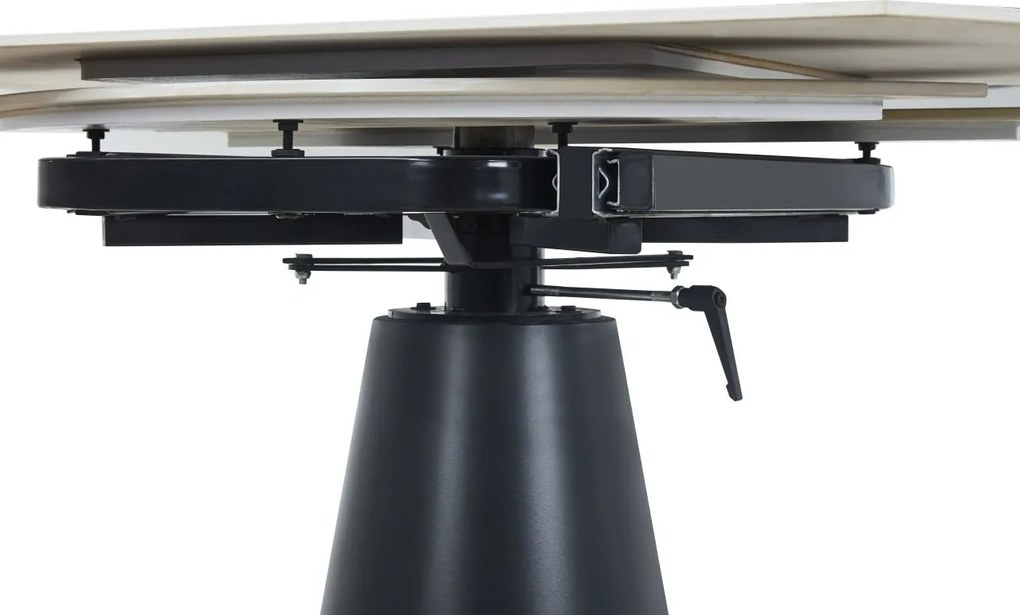 Vintino Rozkladací jedálenský stôl SORIAN 75–120 × 120 cm – biely mramor / čierna oceľ