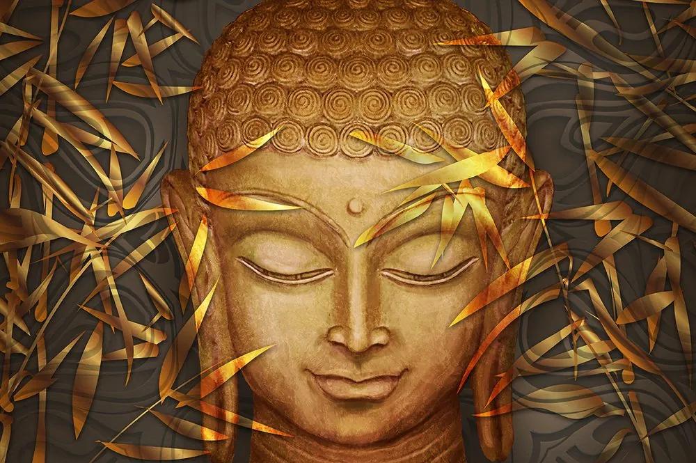 Samolepiaca tapeta detail tváre usmiateho Budhu