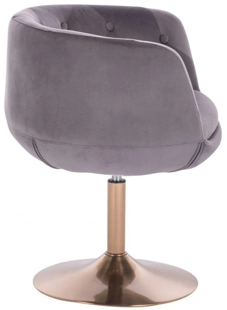 LuxuryForm DESIGN Kreslo MONTANA VELUR na zlatom tanieri - šedé