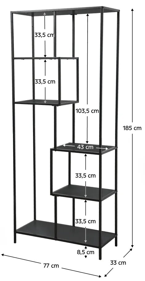 Regál Bilote Typ 3 - čierna