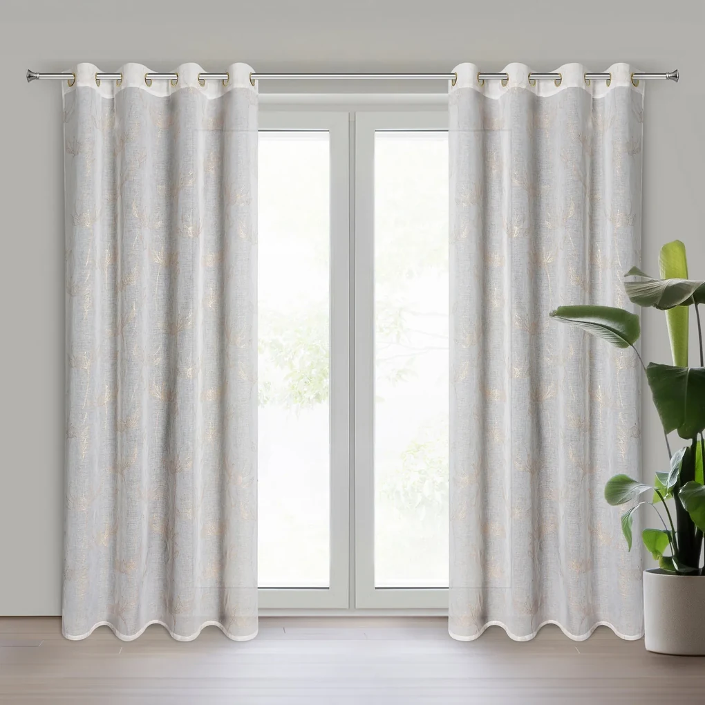 ZÁCLONA NA KRÚŽKOCH AMALIA 140X250 CM VZOROVANÁ