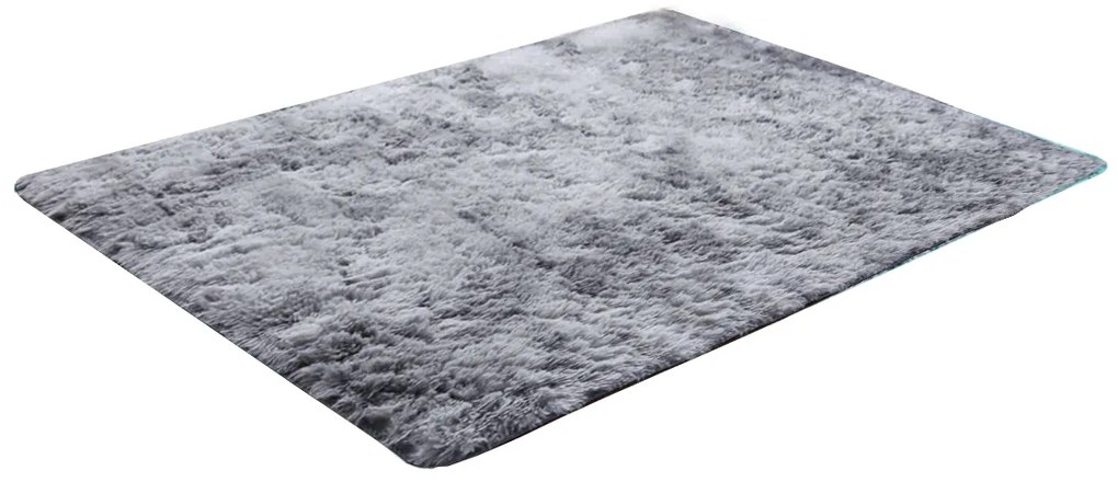 TZ Sivý obdĺžnikový shaggy koberec Ombre Rozmer: 80x150 cm
