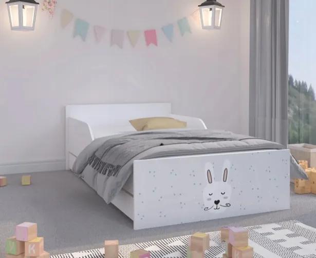 Roztomilá detská posteľ so zajačikom 160 x 80 cm