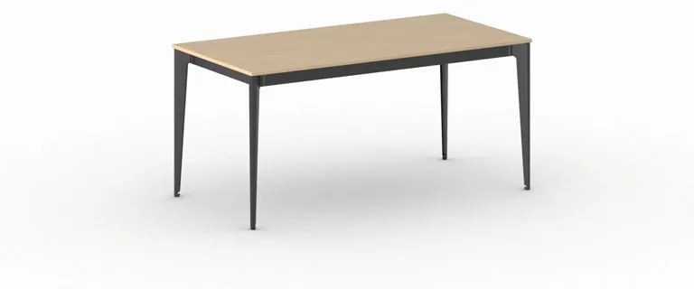 Kancelársky stôl PRIMO ACTION, čierna podnož, 1600 x 800 mm, dub prírodný