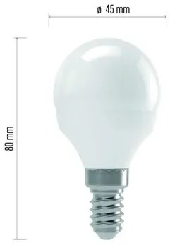EMOS LED žiarovka, E14, Mini, 8W, 900lm, teplá biela, 3000K