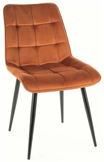 Jedálenská stolička Chic Velvet, oranžová