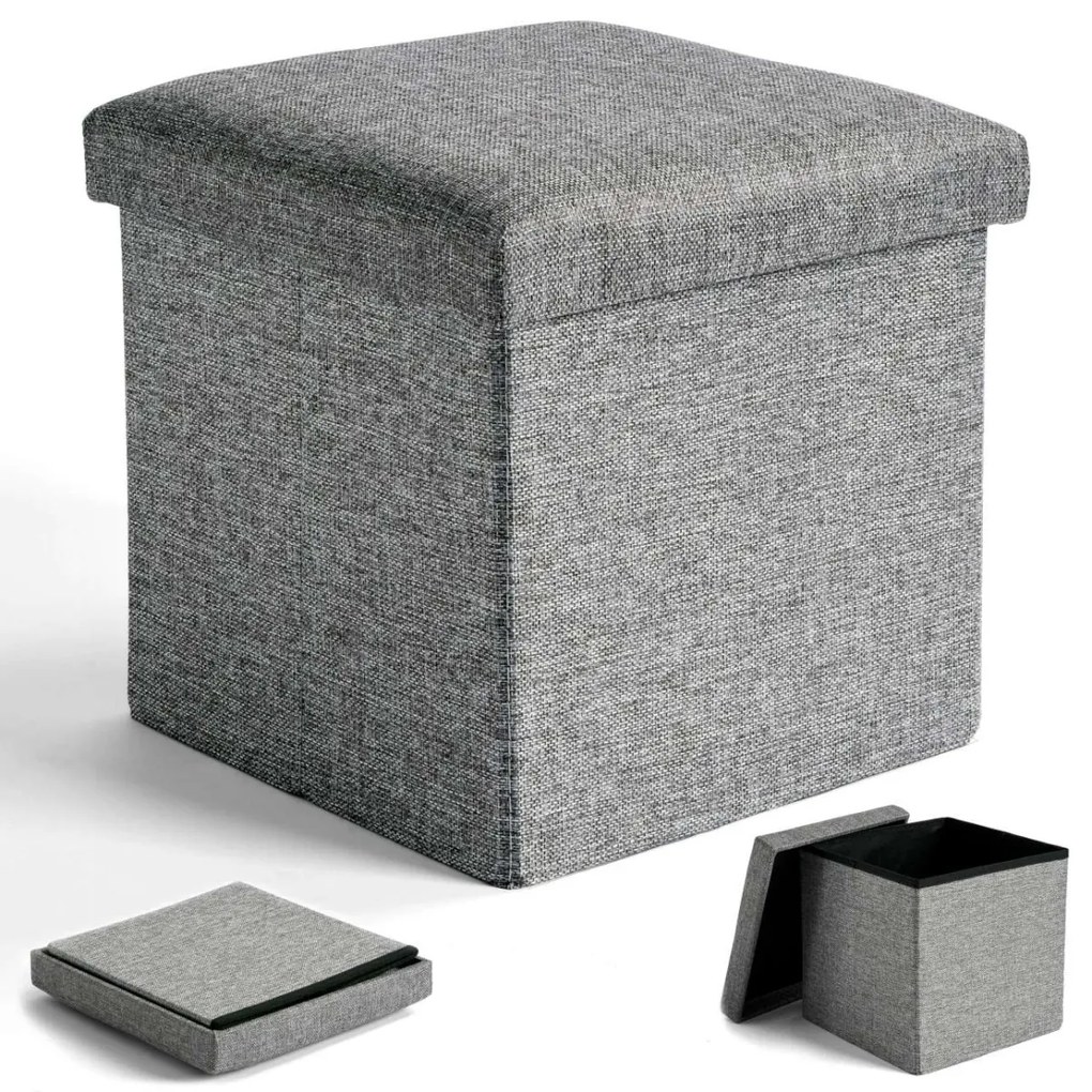 Taburet s úložným priestorom DIEGO L sivý