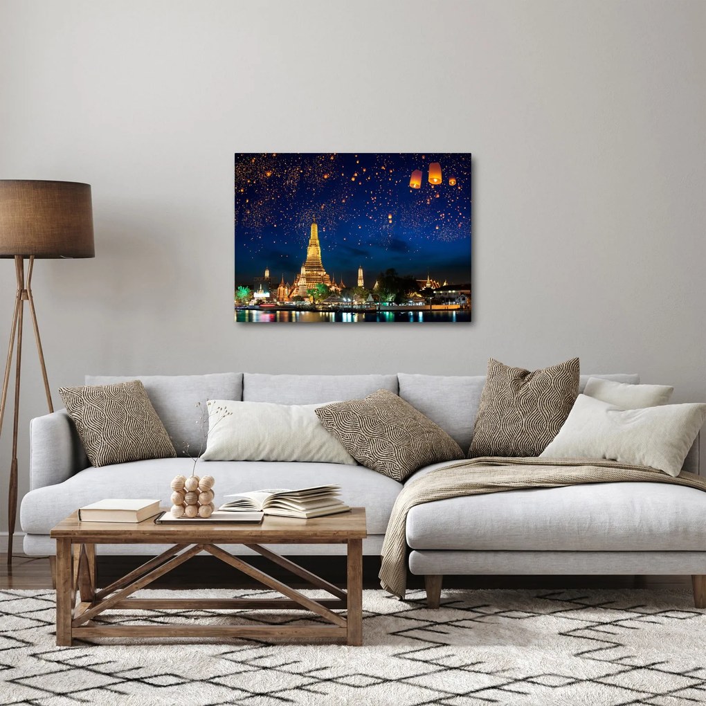 Obraz - Lampióny šťastia, Bangkok (70x50 cm)