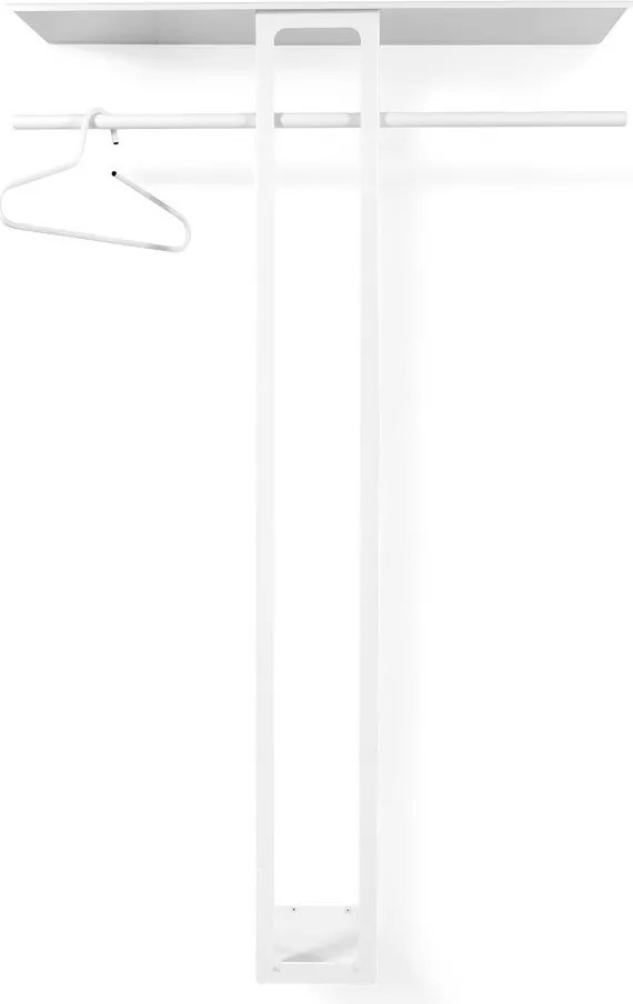 Biely oceľový nástenný vešiak s poličkou 100 cm Luno Large – Spinder Design