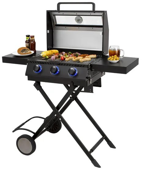 tepro Plynový gril Chicago s 3 horákmi, čierna (100356344)