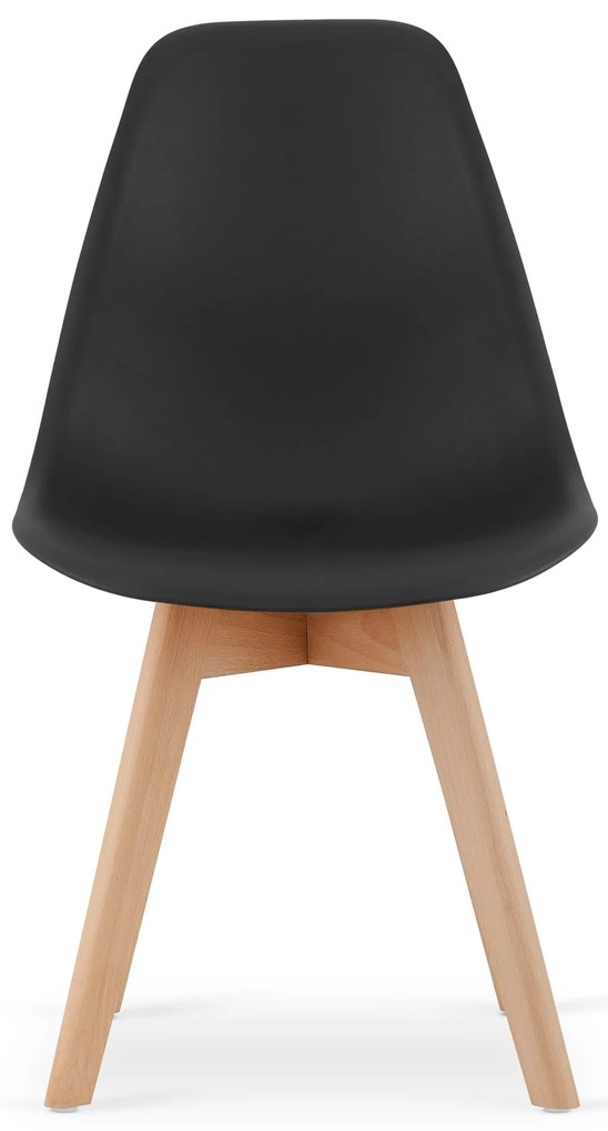Čierna stolička KITO s bukovými nohami