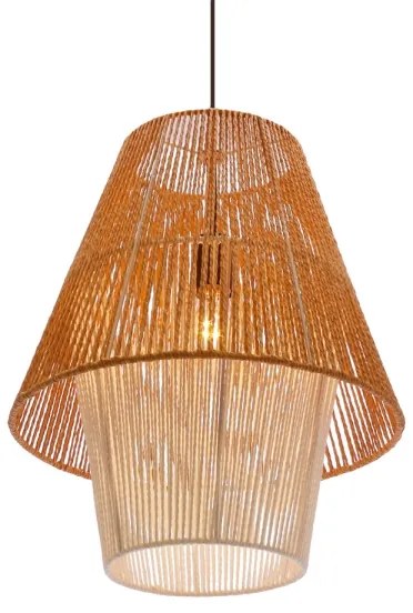 Závesný luster na lane AFRICA 1xE27/40W/230V pr. 40 cm hnedá/krémová