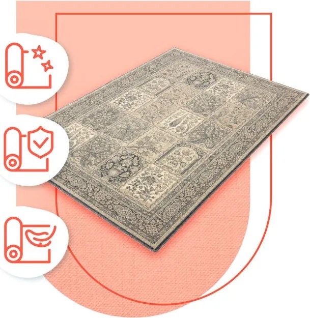 Koberec Agnella Isfahan Timor grafitový