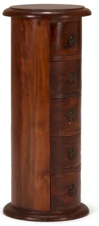 furniture-nabytek.cz - Masívna komoda Texas z akáciového dreva, lakovaná, hnedá – guľatá