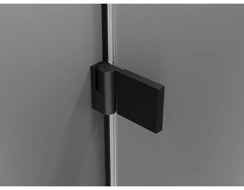 Mexen Lunar-B Duo výklopný sprchový kút 90 x 80 cm, číre sklo, čierna matná, 832-090L-080P-70-00