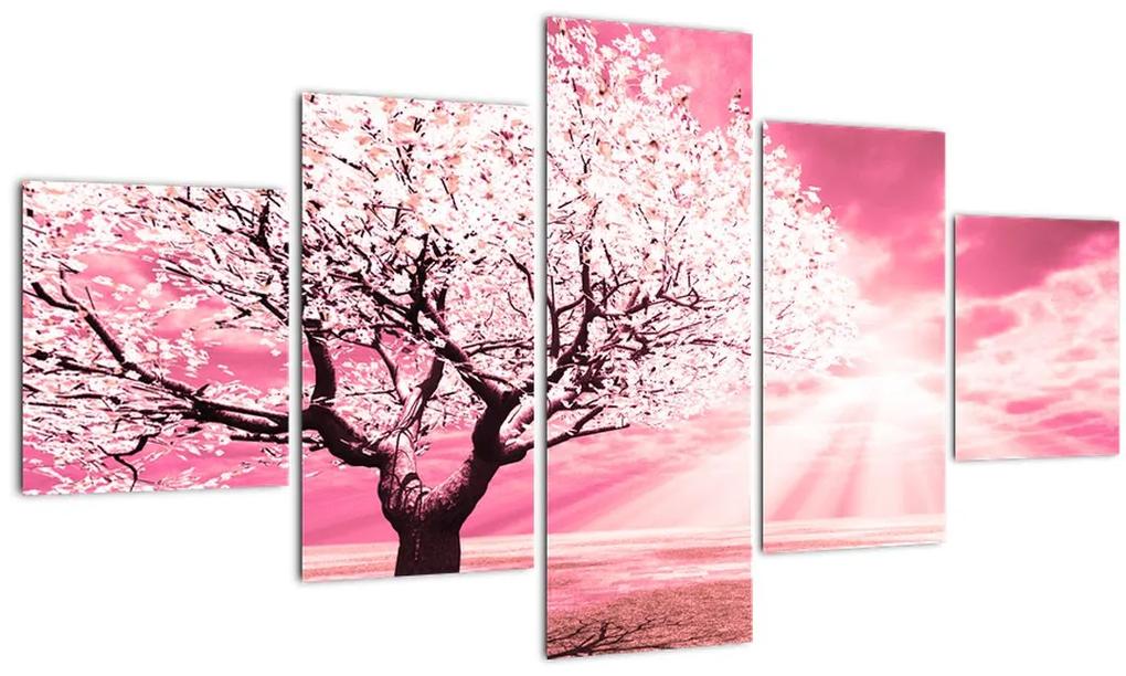 Ružový obraz stromu (125x70 cm), 40 ďalších rozmerov