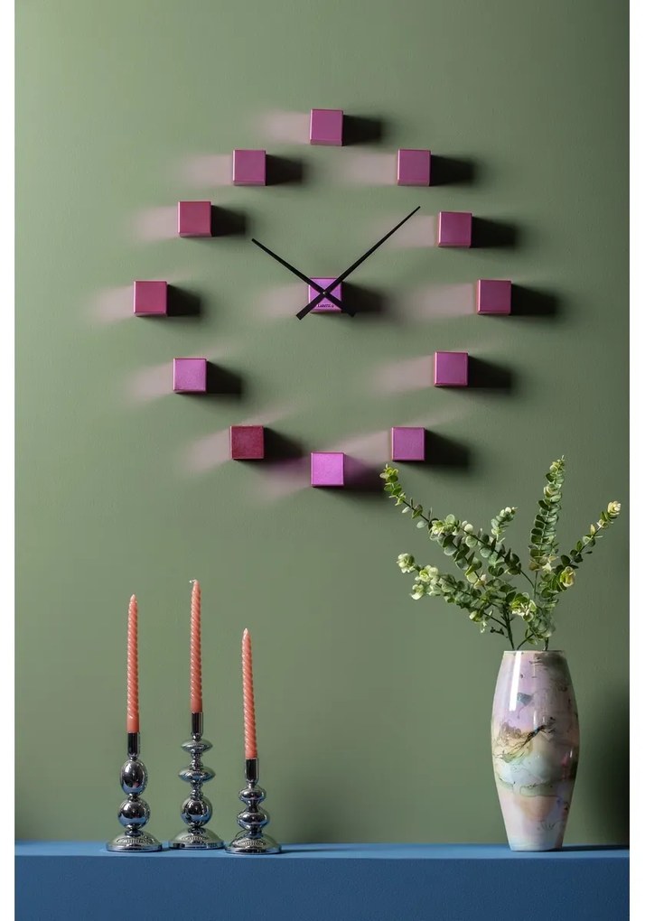 Karlsson KA5974PI dizajnové nástenné nalepovacie hodiny ružová, pr. 80 cm