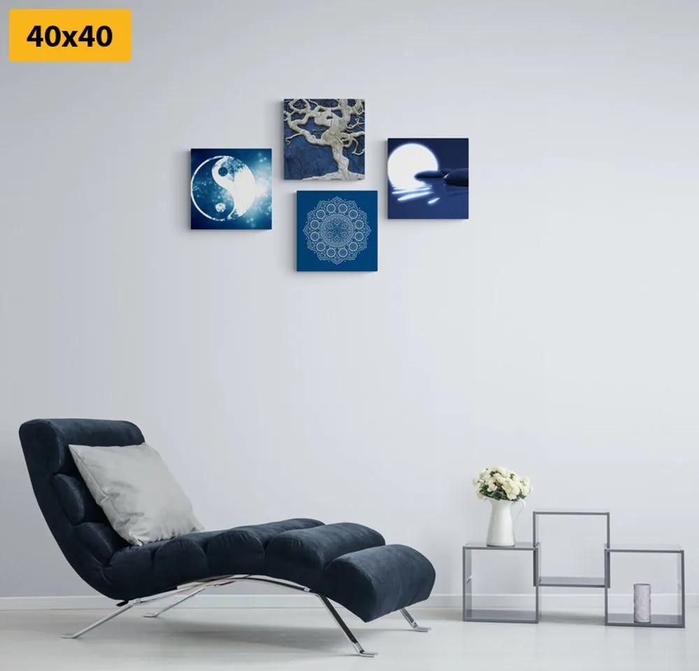 Set obrazov Feng Shui v modrom prevedení - 4x 40x40