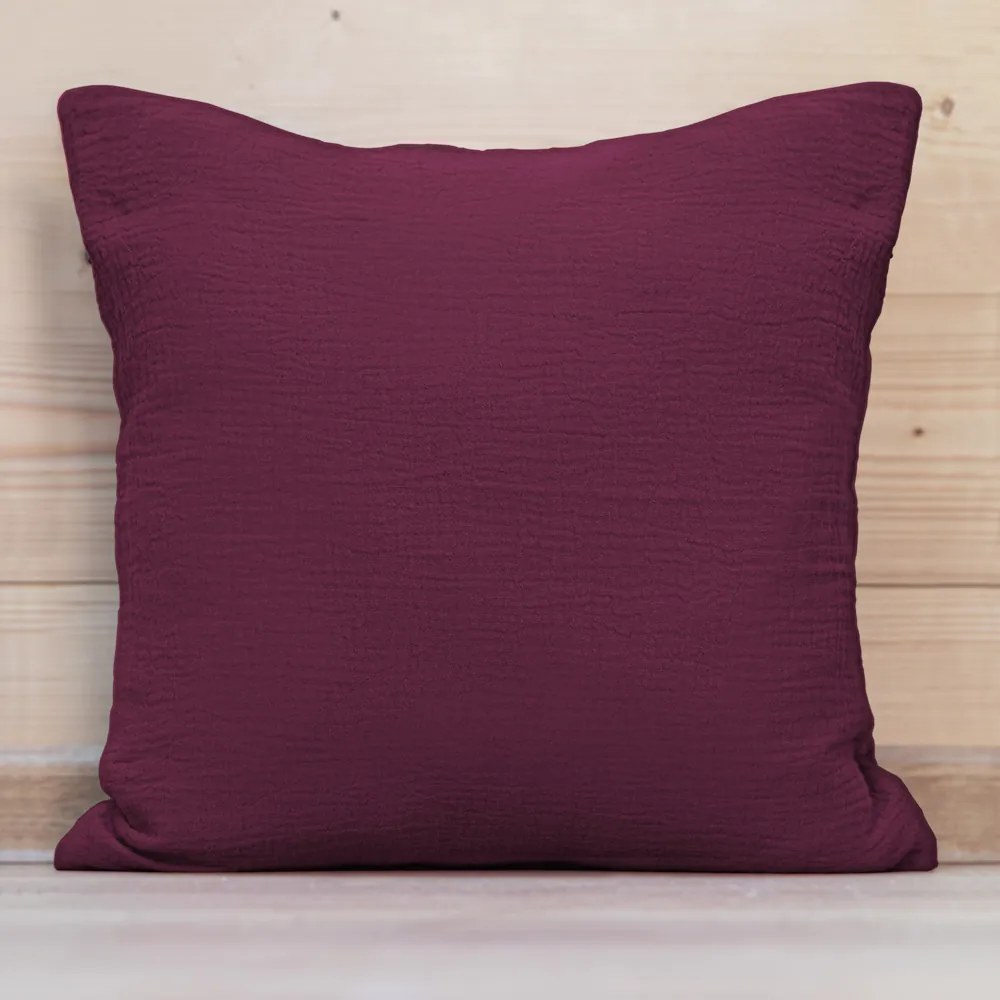 Biante Mušelínová obliečka na vankúš MSN-044 Burgundská vínová 50 x 70 cm