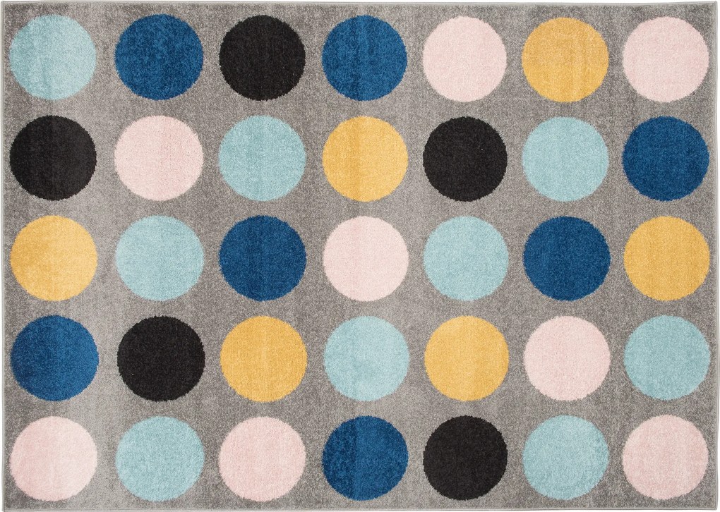 TA Koberec C937C TMAVO_ŠEDÁ/RUŽOVÁ AZÚROVÁ Rozmer: 160x220 cm