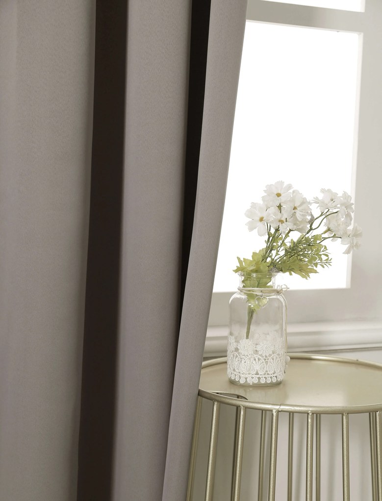 Sivo hnedý záves OXFORD 140x250 cm Zavesenie: Riasiaca páska