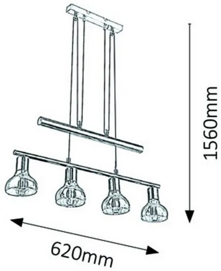 Rabalux 5551 - Luster na lanku HOLLY 4xE14/40W/230V zlatá