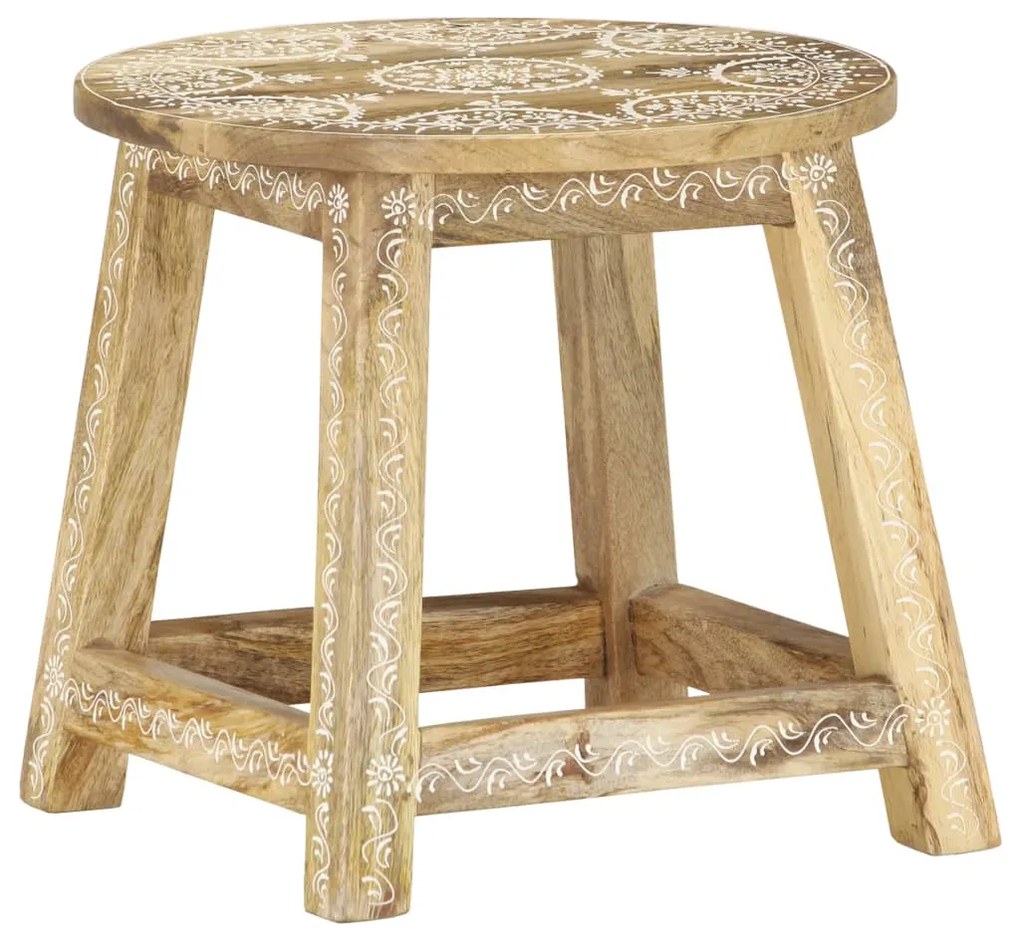 vidaXL Ručne maľovaná stolička 38x38x35 cm masívne mangovníkové drevo