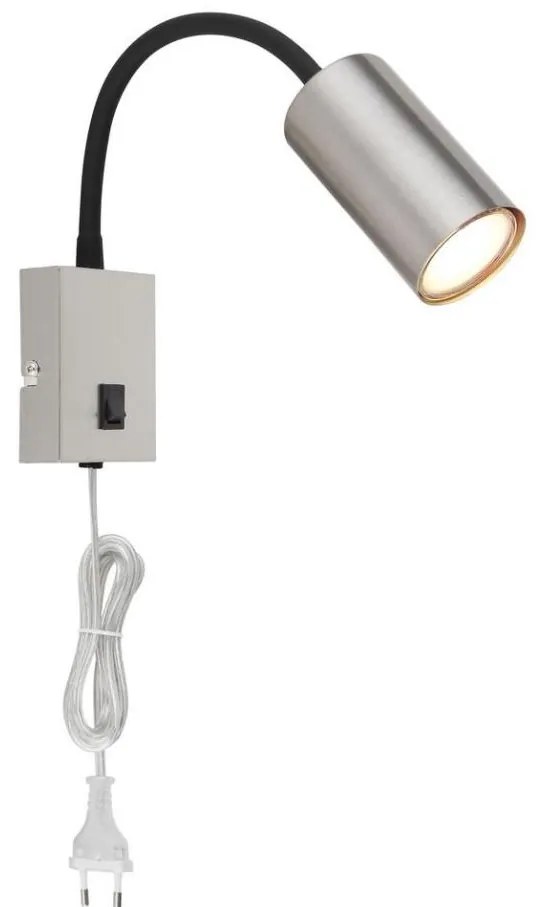 Globo 57911W - Flexibilná nástenná lampa ROBBY 1xGU10/25W/230V čierna/chróm 57911W