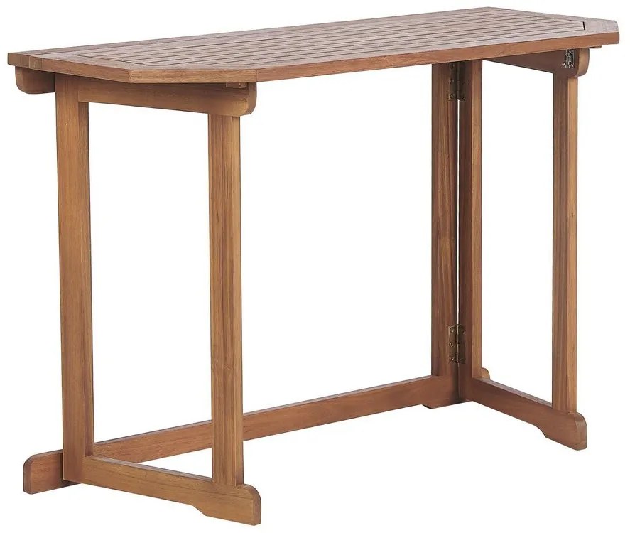 Skladací balkónový stôl z akácie 110 x 47 cm svetlé drevo TREIA Beliani